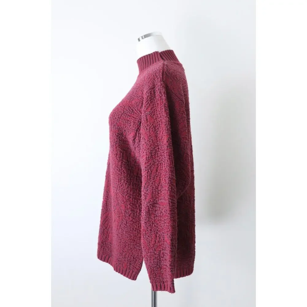 Chris Triola Size S 100% Cotton Red Knit Sweater Pullover One of A Kind - Picture 7 of 11